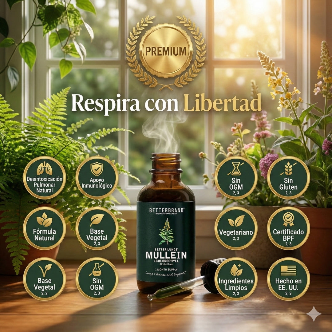Gotas de Gordolobo - Desintoxicación Pulmonar & Salud Respiratoria